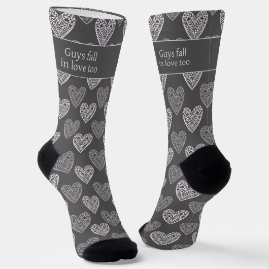 Guys fall in love too, Dark gray Socken (Gewinkelt)