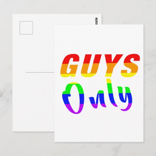 Guys only postkarte (Vorne/Hinten)