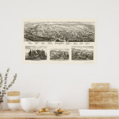 Guysville, OH Panoramabalkarte - 1875 Poster (Küche)