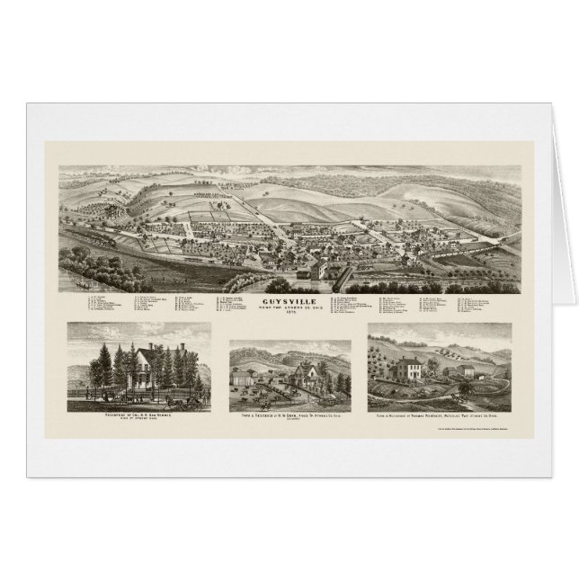 Guysville, panoramische Karte OH- - 1875 (Vorderseite (Horizontal))
