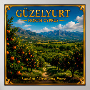 Guzelyurt Nordzypern Grüne-Tal-Reiseerinnerung Poster