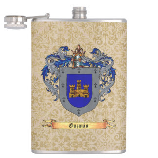 Guzman Familienname-Schild der Arme Flachmann