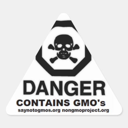 GVO-Aufkleber Nein zur GVO-Stütze. 37 Dreieckiger Aufkleber (Vorderseite)