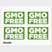 GVO FREI (GRÜNE) RECHTECKIGER AUFKLEBER (Blatt)