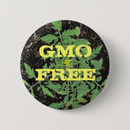 GVO FREI Heirloom Tomato Pflanze Friedenszeichen Button (Vorderseite)
