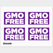 GVO FREI (LILA) RECHTECKIGER AUFKLEBER (Blatt)