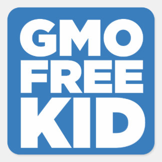 GVO-FREIE KID (BLAU) QUADRATISCHER AUFKLEBER