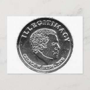 GW BUSH SILVER STOLEN WAHLMÜNZEN POST CARD POSTKARTE