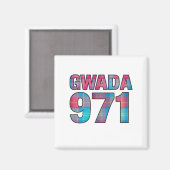 Gwada 971 Madras - Einheitlicher karibischer Stil Magnet (Vorderseite/Rückseite)