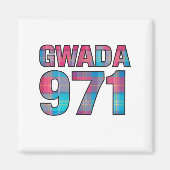 Gwada 971 Madras - Einheitlicher karibischer Stil Magnet (Vorne)