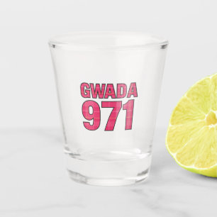 GWADA 971 Madras Rose Guadeloupe-Stolz Schnapsglas