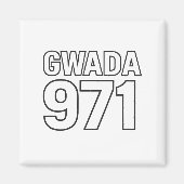 GWADA 971 Wird Stolz Guadeloupe Style Urban Magnet (Vorne)