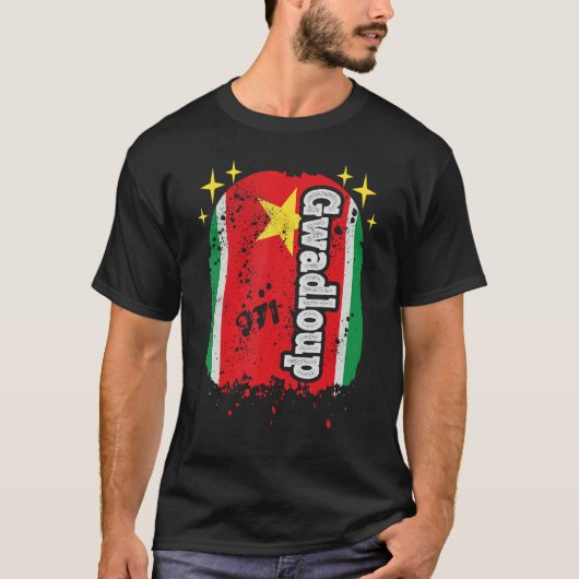 Gwadloup 971 Guadeloupe Gwada Flag Idea T-Shirt (Vorderseite)
