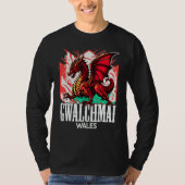 Gwalchmai Wales Welsh Flag Y Ddraig Goch Dragon T-Shirt (Vorderseite)