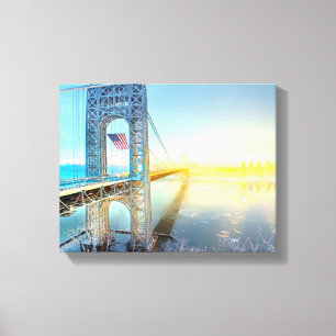 GWB anschließenfort-Lee NJ und Manhattan NYPlus Leinwanddruck