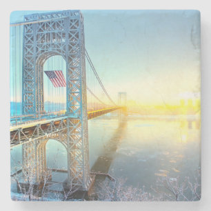 GWB anschließenfort-Lee NJ und Manhattan NYPlus Steinuntersetzer