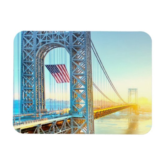 GWB verbindet Fort Lee NJ und Manhattan NYPlus Magnet (Horizontal)