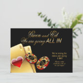 Gwen ALL IN Casino Wedding FRAGE 4 NAMEN IN CHIPS Einladung (Stehend Vorderseite)