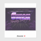 Gwen Name Vorname lila retro Sticker Geburtstag (Blatt)