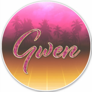 Gwen Vorname Name golden pink Aufkleber Sticker