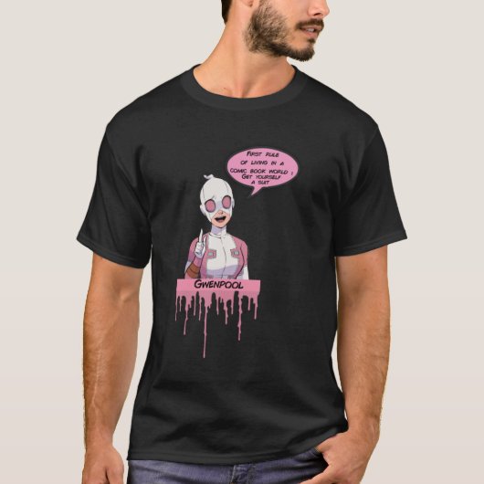 gwenpool erste Regel tropfen rosa Classic T-Shirt (Vorderseite)