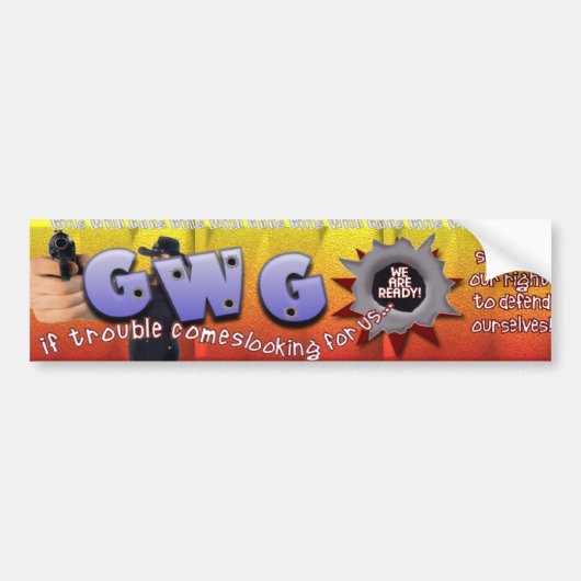 GWG - MÄDCHEN MIT EINEM GUN-AUTOAUFKLEBER AUTOAUFKLEBER (Vorne)
