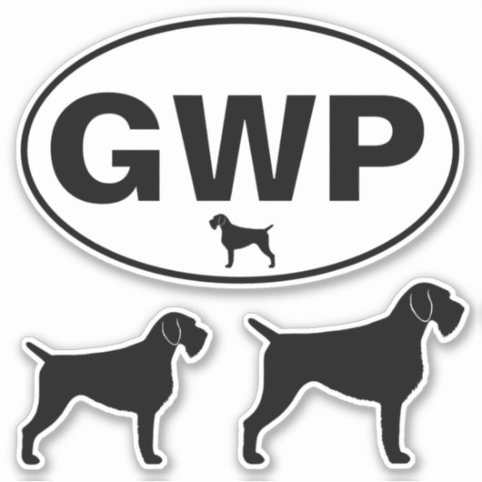 GWP German Drahthaar Pointer Vinyl Sticker Set (Vorderseite)