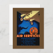GWR Air Services Vintag PosterEurope Postkarte (Vorne/Hinten)