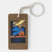 GWR Fluglinienverkehre Vintages PosterEurope Schlüsselanhänger (Rückseite)