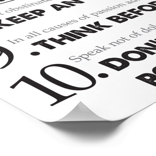 GW's Rules of Civility Poster (Ecke)