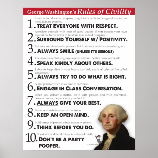 GW's Rules of Civility Poster (Vorne)