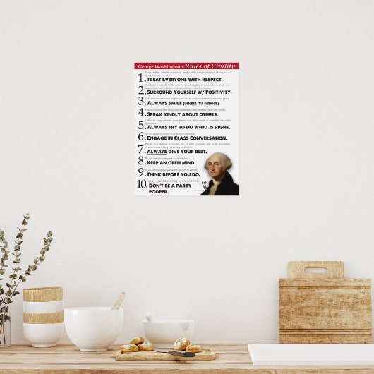 GW's Rules of Civility Poster (Küche)