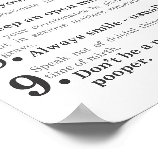 GW's Rules of Civility Poster (Ecke)