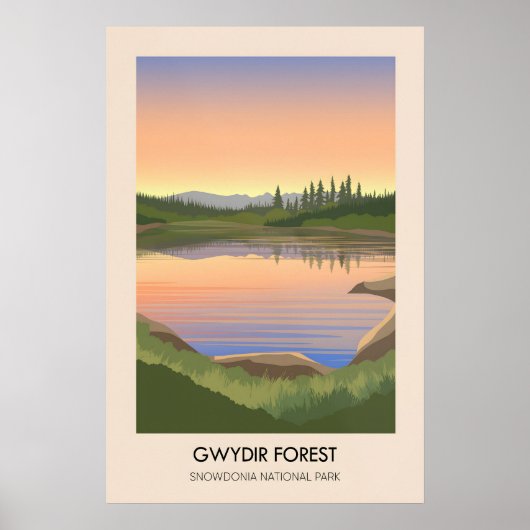 Gwydir Forest Snowdonia Reiseplakat Poster (Vorne)