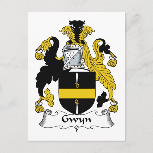 Gwyn Familienwappen Postkarte (Vorderseite)