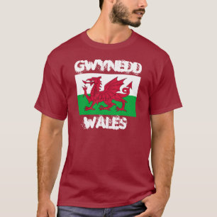 Gwynedd, Wales mit walisischer Flagge T-Shirt