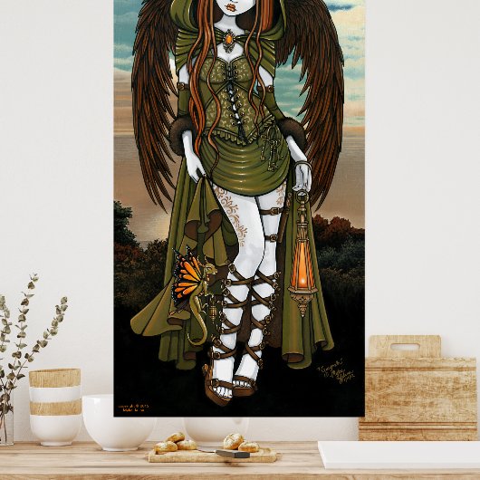 Gwyneth Sunset Dragon Lantern Angel Poster (Küche)