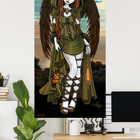 Gwyneth Sunset Dragon Lantern Angel Poster (Heimbüro)