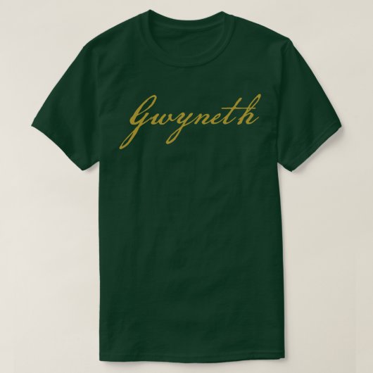 Gwyneth Typografie Gold Script T-Shirt (Design vorne)