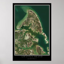 Gwynn's Island Virginia von der Satelliten-Karte Poster