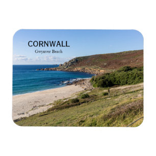 Gwynver Strand in Cornwall, England Magnet