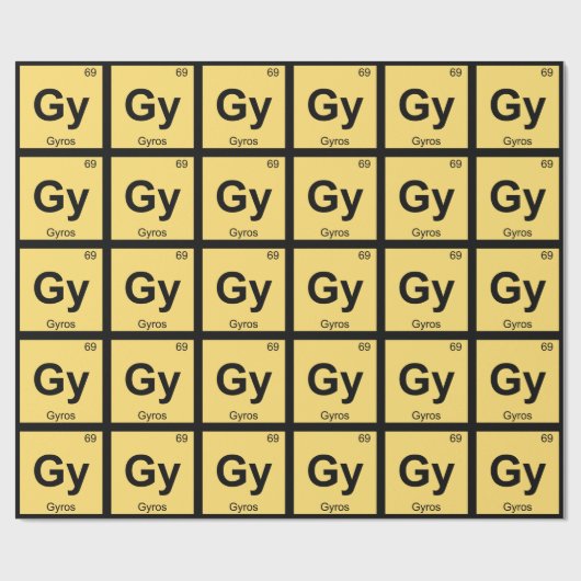 Gy - Gyros Chemie Periodisches Tabellensymbol Geschenkpapier (Flach)