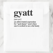 Gyatt Definition Rechteckiger Aufkleber (Tasche)