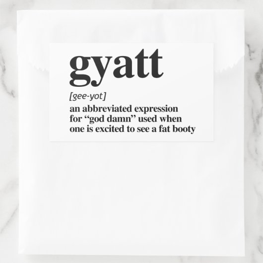 Gyatt Definition Rechteckiger Aufkleber (Tasche)