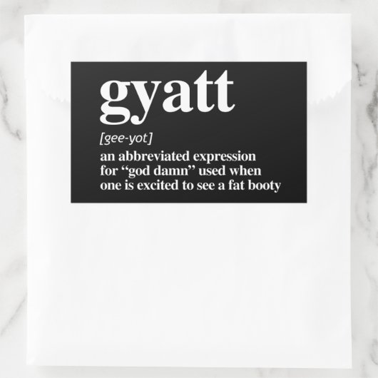 Gyatt Definition Rechteckiger Aufkleber (Tasche)