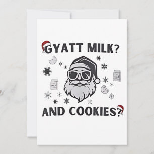 Gyatt Milk and Cookies Funny Santa Gen Alpha Einladung