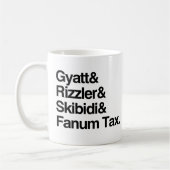 Gyatt Rizzler Skibidi und Fanum Tax Kaffeetasse (Links)
