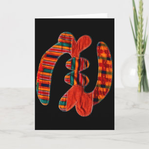 Gye Nyame - Afrikanisches Kente-Stoffsymbol Ghana Karte