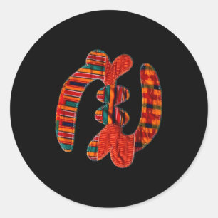 Gye Nyame - Afrikanisches Kente-Stoffsymbol Ghana  Runder Aufkleber