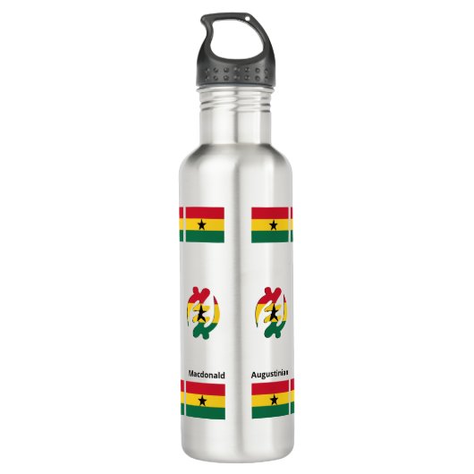 Gye Nyame FEAR NUR GOD Christlich Ghana Edelstahlflasche (Rückseite)